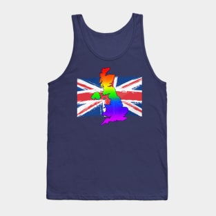 Gay UK - Rainbow Pride Union Jack Blue Tank Top